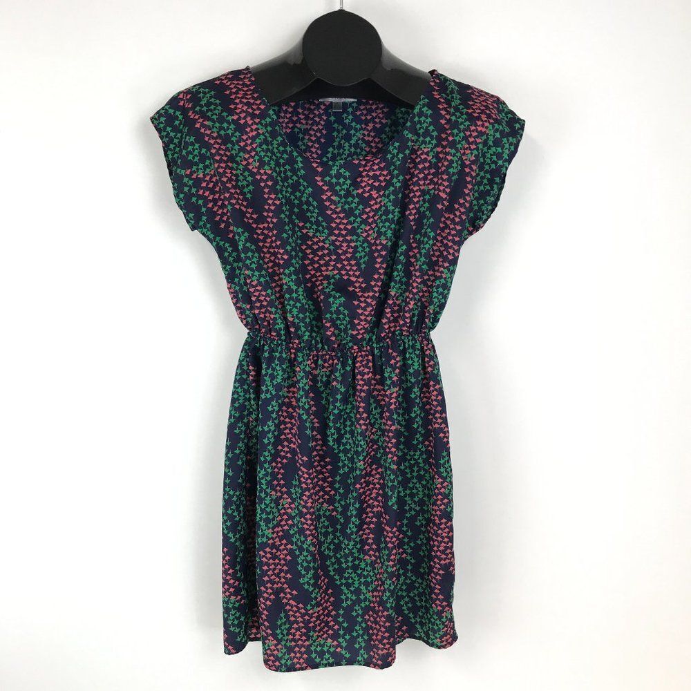 Soprano Scoop Neck Cap Sleeve Dress Women's Size Small Elastic Waist Polyester
